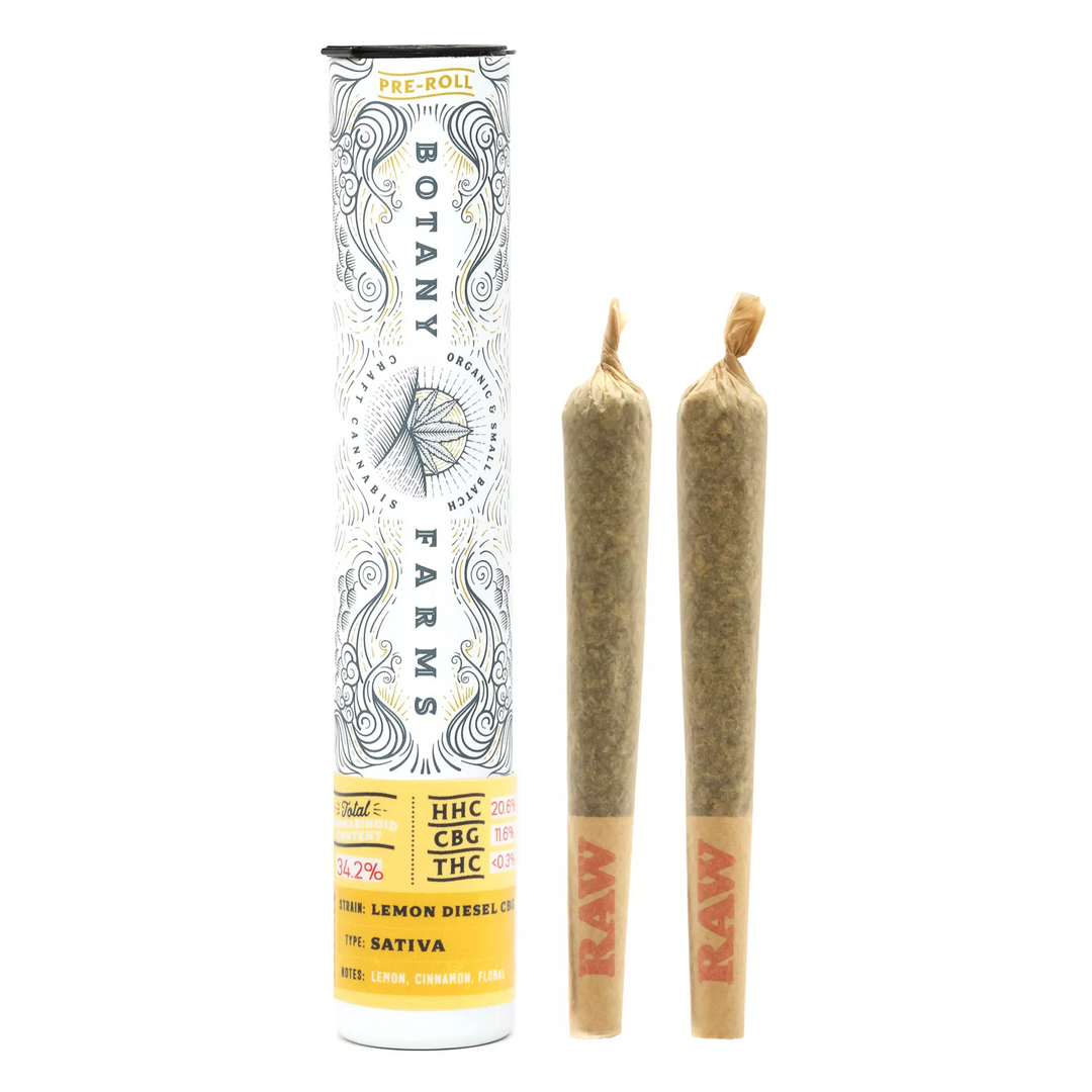 Botany Farms HHC Pre-Rolls - Lemon Diesel - Smokeless - Vape and CBD