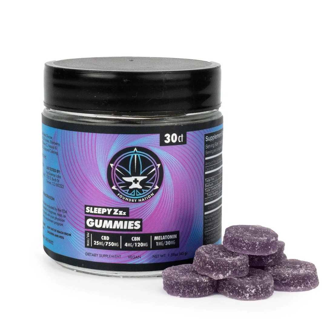 Foundry - CBD + CBN Sleepy Zzz Gummies 30ct 750mg - Smokeless - Vape and CBD