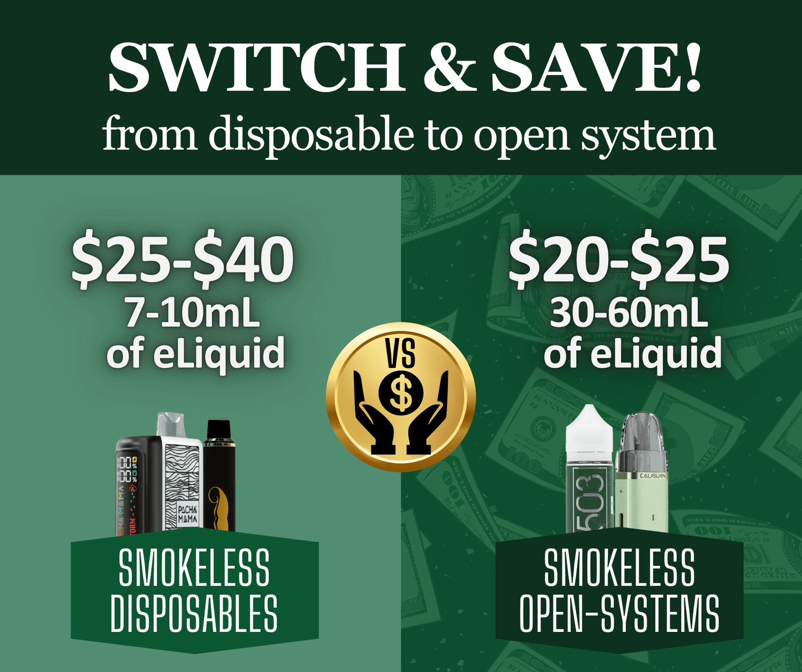Make the Switch to Open System Vapes and Save Big