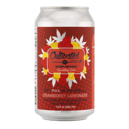 Cultivated THC Sparkling Sodas - Cranberry Lemonade 10mg - Smokeless - Vape THC CBD