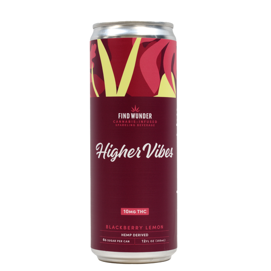 Wunder Higher Vibes Blackberry Lemon  THC Seltzer 10mg - Smokeless - Vape and CBD