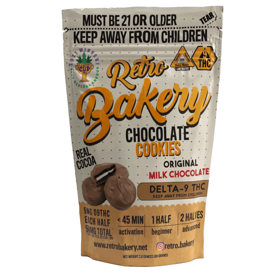 Retro Bakery Chocolate-Covered Cookies 50mg - Smokeless - Vape THC CBD