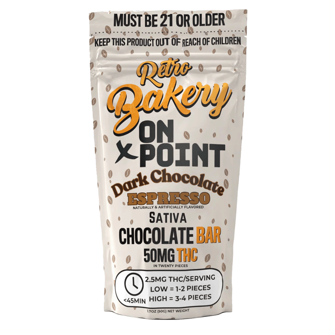 Retro Bakery THC Dark Chocolate Espresso Bar 50mg Smokeless - Vape THC CBD Retro Bakery THC Dark Chocolate Espresso Bar 50mg Smokeless - Vape THC CBD