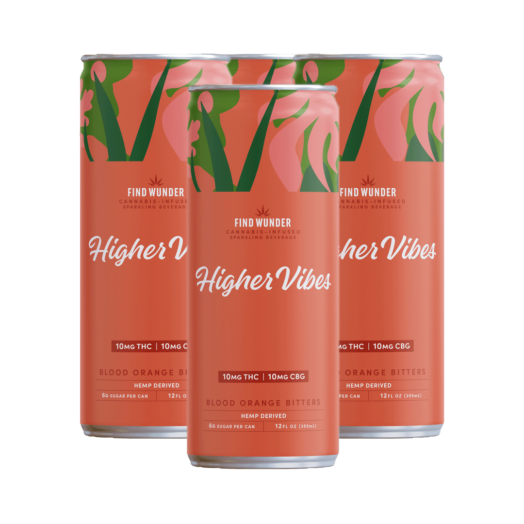 Wunder Higher Vibes Blood Orange Bitters THC Seltzer 10mg - Smokeless - Vape THC CBD