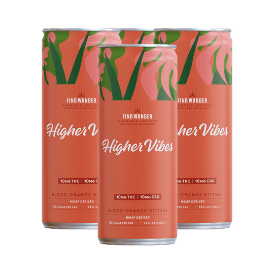 Wunder Higher Vibes Blood Orange Bitters THC Seltzer 10mg - Smokeless - Vape THC CBD