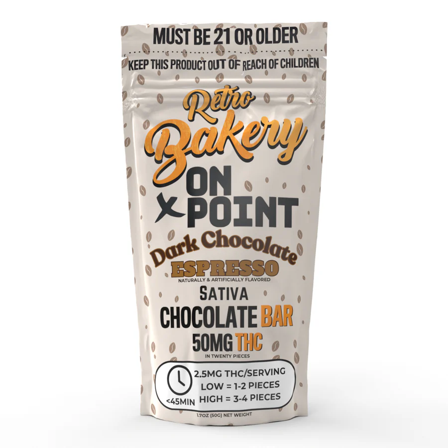 Retro Bakery THC Dark Chocolate Espresso Bar 50mg Smokeless - Vape THC CBD Retro Bakery THC Dark Chocolate Espresso Bar 50mg Smokeless - Vape THC CBD