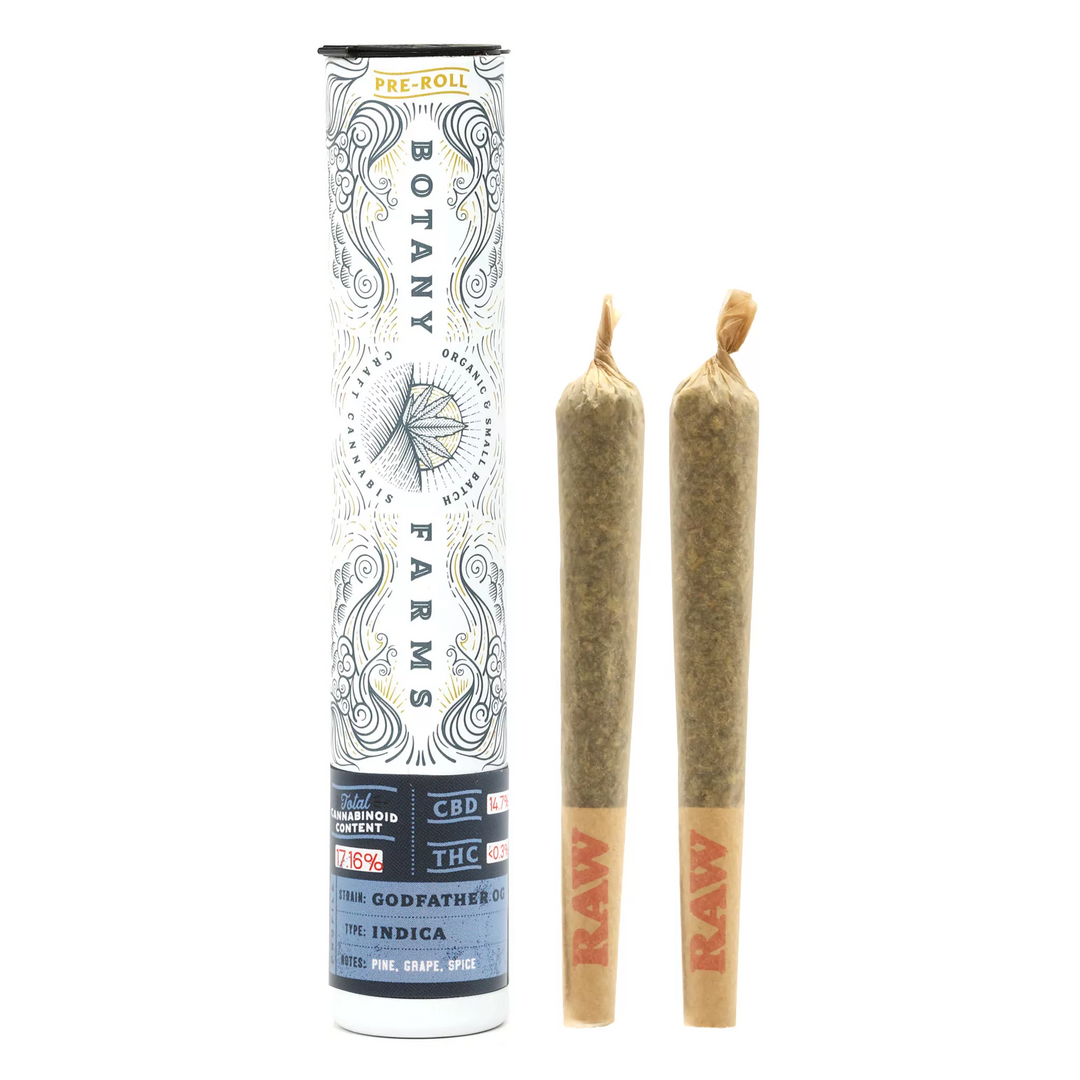 Botany Farms CBD Pre-Rolls - Godfather OG - Smokeless - Vape and CBD