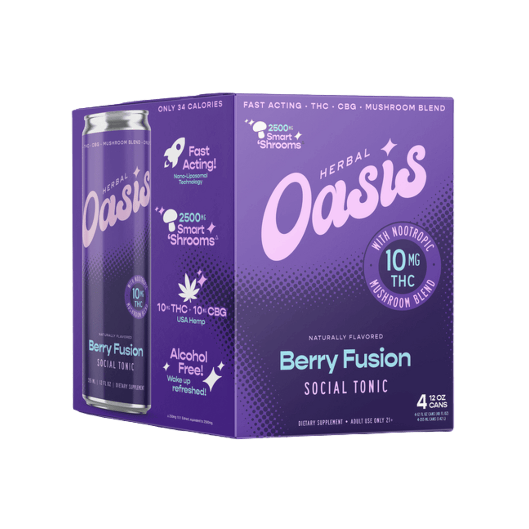 Herbal Oasis - Berry Fusion Social Tonic 10mg - Smokeless - Vape THC CBD