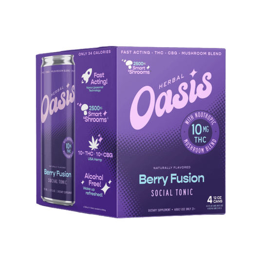Herbal Oasis - Berry Fusion Social Tonic 10mg - Smokeless - Vape THC CBD