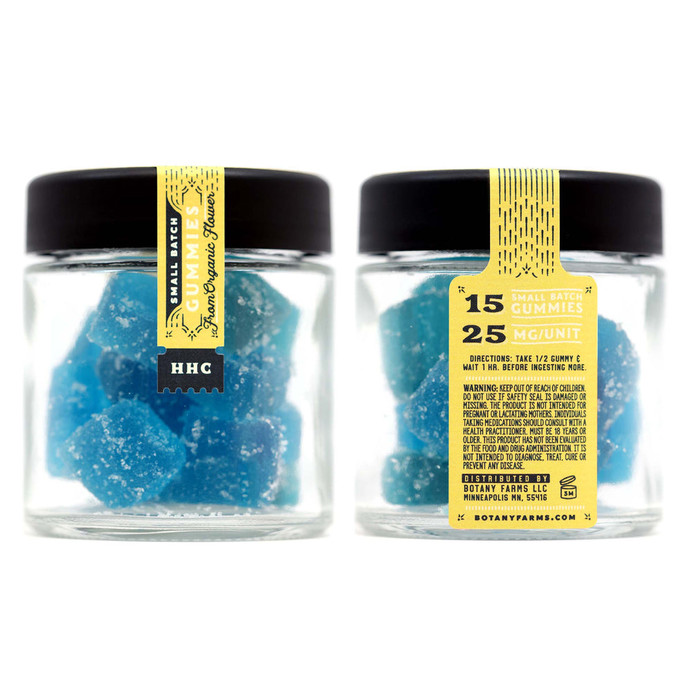 Botany Farms HHC Gummies 25mg/375mg Blue Raspberry - Smokeless - Vape and CBD