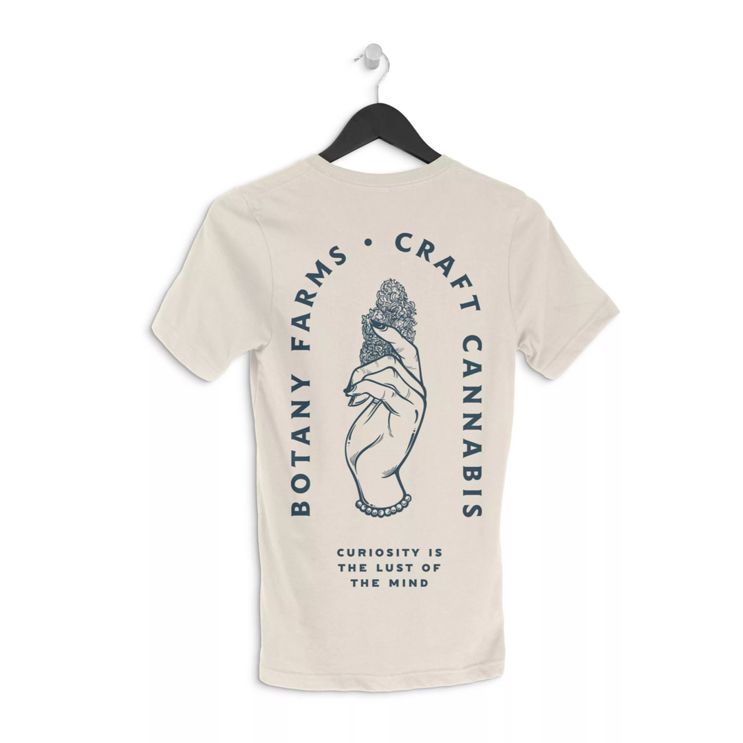Botany Farms T-Shirt - Curiosity - Cream - Smokeless - Vape and CBD
