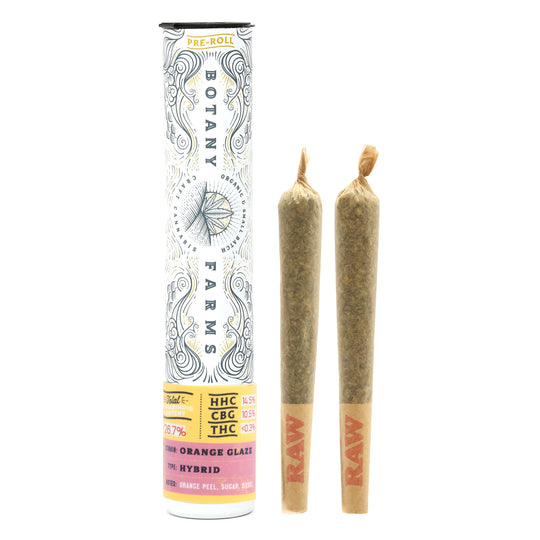 Botany Farms HHC Pre-Rolls - Orange Glaze - Smokeless - Vape and CBD