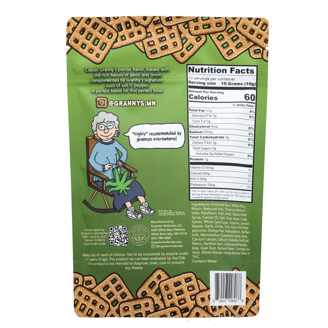 Granny's THC Pretzels 50mg - Smokeless - Vape and CBD