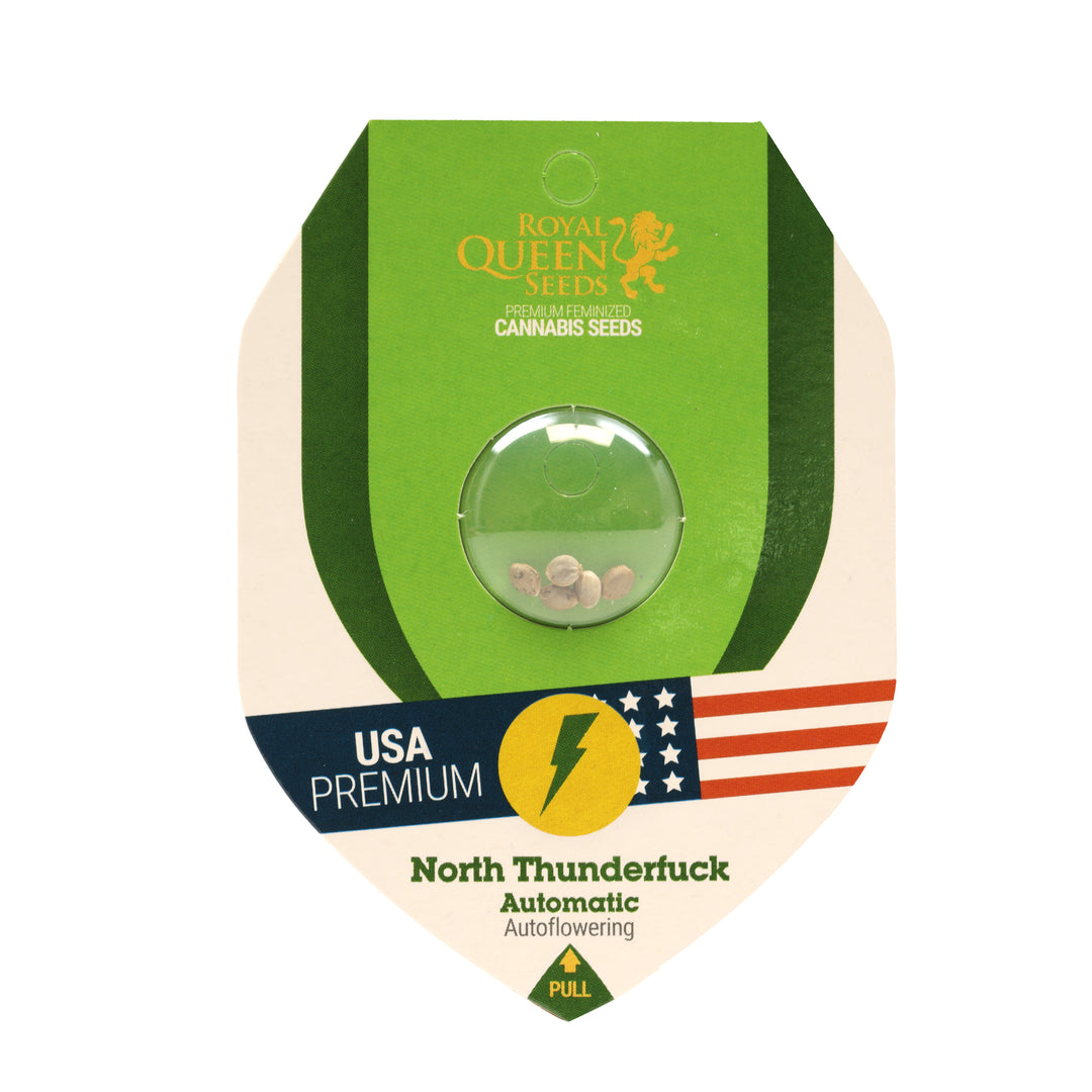 Royal Queen USA Premium Feminized Autoflower Seeds - North Thunderfuck - Hybrid - Smokeless - Vape and CBD