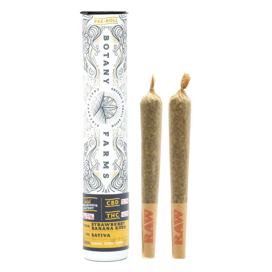 Botany Farms CBD Pre-Rolls - Strawberry Banana Kush - Smokeless - Vape and CBD