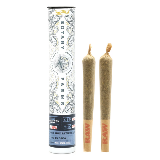 Botany Farms CBD Pre-Rolls - Godfather OG - Smokeless - Vape and CBD