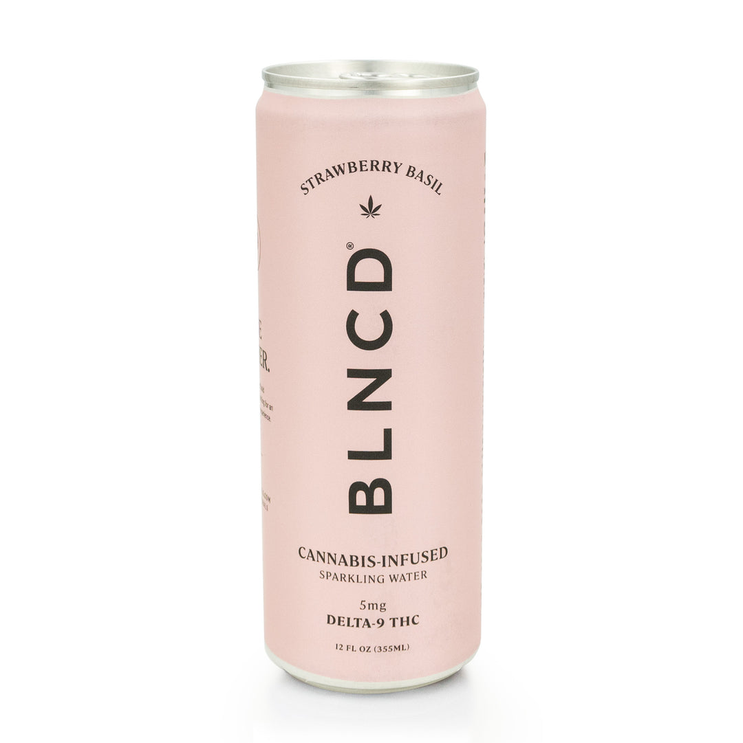 BLNCD Delta 9 THC Sparkling Water - Strawberry Basil - Smokeless - Vape and CBD